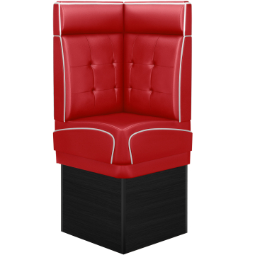 DINER 2 | Diner Eckbank | B:H 64 x 153 cm | Chesterfield NO Button | Rot | Leder