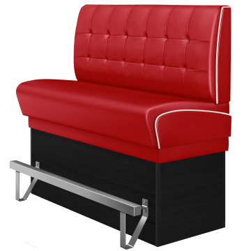 DINER 2 | Diner Hochbank | B:H 140 x 133 cm | Chesterfield NO Button | Rot | Leder