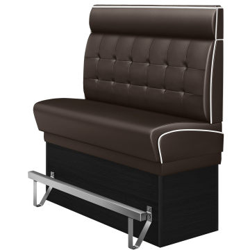 DINER 2 | Diner Hochbank | B:H 140 x 153 cm | Chesterfield NO Button | Braun | Leder