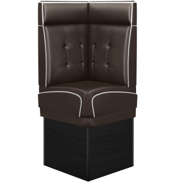 DINER 2 | Hjørnesofa til restaurant | B: H 64 x 153 cm | Chesterfield NO-knapp | brun | lær