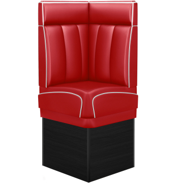 DINER 2 | Hjørnesofa til restaurant | B: H 64 x 153 cm | Stripete | rød | lær