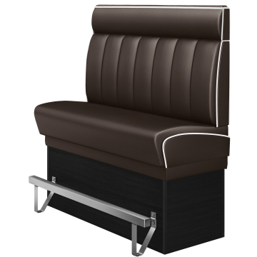 DINER 2 | Høy restaurantsofa | B: H 140 x 153 cm | Stripete | brun | lær