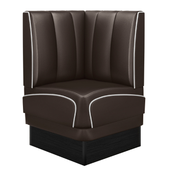 DINER 2 | Panca angolare Diner Americano | L:H 64 x 103 cm | A righe | Marrone | Pelle