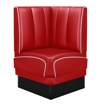 DINER 2 | Panca angolare Diner Americano | L:H 64 x 103 cm | A righe | Rosso | Pelle