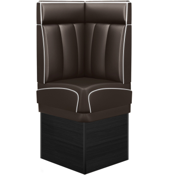 DINER 2 | Panca componibile modulo angolare per locali | L:H 64 x 103 cm | A righe | Marrone | Pelle