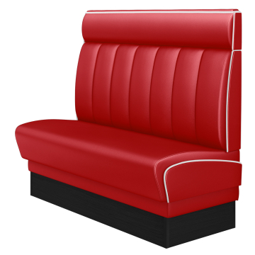 DINER 2 | Restaurantsofa i diner stil | B: H 120 x 123 cm | Stripete | rød | lær