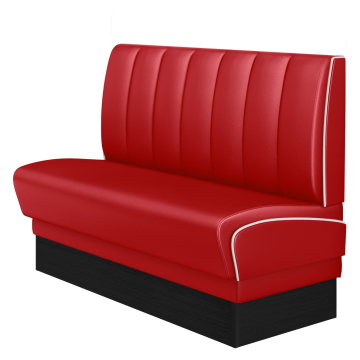 DINER 2 | Restaurantsofa i diner stil | B: H 180 x 103 cm | Stripete | rød | lær