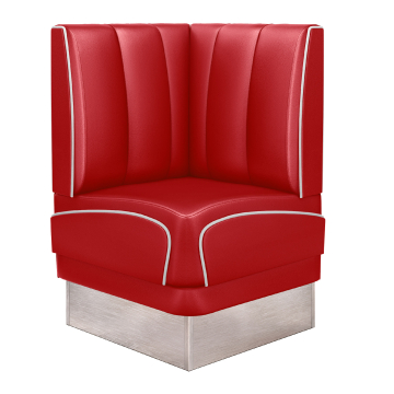 DINER 3 | Amerikansk diner hjørnebænk | B:H 75 x 103 cm | Stribet | Rød | Læder