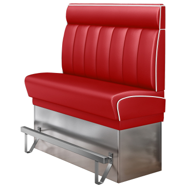 DINER 3 | Banco alto American Diner | Ancho:Alto 120 x 153 cm | Rayas | Rojo | Cuero