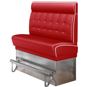 DINER 3 | Banco alto American Diner | Ancho:Alto 140 x 153 cm | Botón Chesterfield NO | Rojo | Cuero