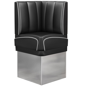 DINER 3 | Banquette d'angle pour restauration | L:H 64 x 103 cm | Rayé | Rouge | Cuir