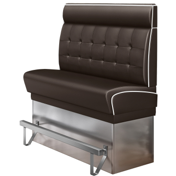 DINER 3 | Counter Height Banquette Bench | W:H 160 x 153 cm | Chesterfield NO Button | Brown | Leather