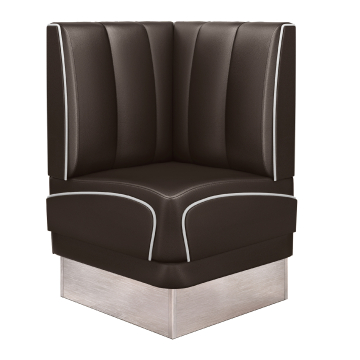 DINER 3 | Diner Eckbank | B:H 64 x 103 cm | Gestreift | Braun | Leder