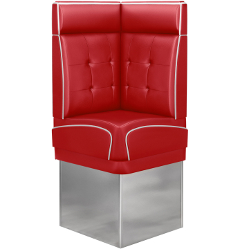 DINER 3 | Diner Eckbank | B:H 64 x 153 cm | Chesterfield NO Button | Rot | Leder