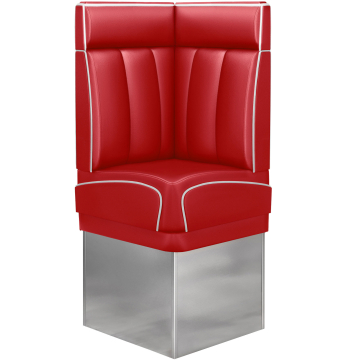 DINER 3 | Diner Eckbank | B:H 64 x 153 cm | Gestreift | Rot | Leder