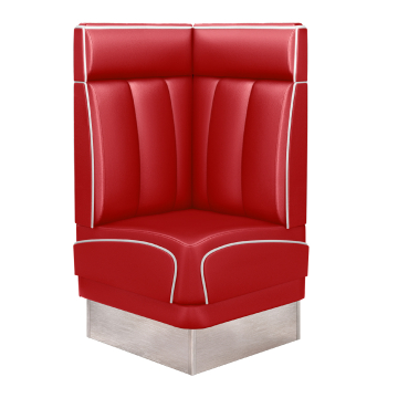 DINER 3 | Diner Hoekbank | B:H 64 x 123 cm | Gestreept | Rood | Leer