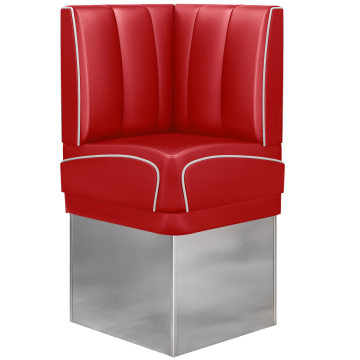 DINER 3 | Diner Hoekbank | B:H 64 x 133 cm | Gestreept | Rood | Leer
