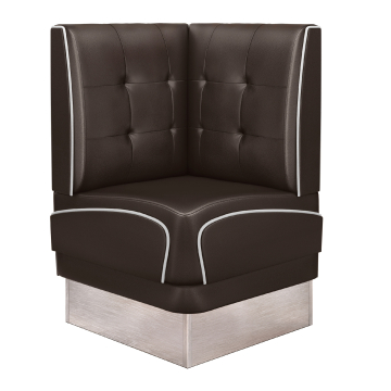 DINER 3 | Panca angolare Diner Americano | L:H 64 x 103 cm | Pulsante Chesterfield NO | Marrone | Pelle