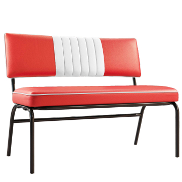 DINER | American Diner Bench | Red | Striped | W:H 110 x 48 cm | Striped