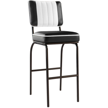DINER | Diner Barhocker | Schwarz | Leder