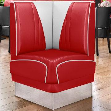 DINER VEGAS 3 | Restaurantsofa med hjørne | B: H 64 x 103 cm | V quilting | rød | lær