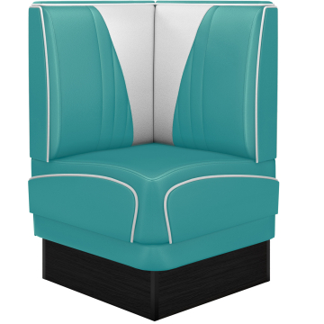 DINER VEGAS 2 | Restaurantsofa med hjørne | B: H 64 x 103 cm | V quilting | Turkis | lær
