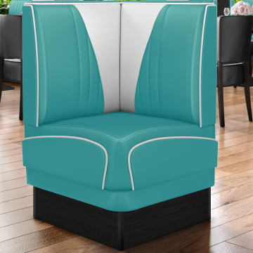DINER VEGAS 2 | Restaurantsofa med hjørne | B: H 64 x 103 cm | V quilting | Turkis | lær