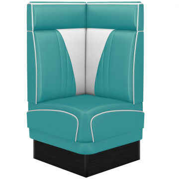 DINER VEGAS 2 | Restaurantsofa med hjørne | B: H 64 x 103 cm | V quilting | Turkis | lær