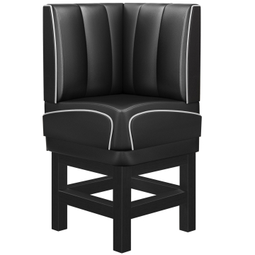DINER 1 | Diner hörnsoffa | B:H 64 x 133 cm | Randig | Svart | Läder