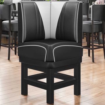 DINER VEGAS 1 | Restaurantsofa hjørne i Amerikansk diner stil | B: H 64 x 133 cm | V quilting | Turkis | lær