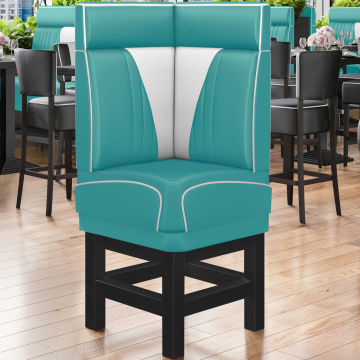DINER VEGAS 1 | Diner hörnsoffa | B:H 64 x 153 cm | V-quilting | Turkos | Läder