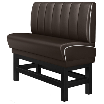 DINER 1 | Hög diner soffa | B:H 100 x 133 cm | Randig | Brun | Läder