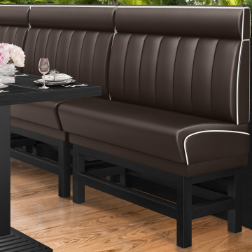 DINER 1 | Hög diner soffa | B:H 100 x 153 cm | Randig | Brun | Läder
