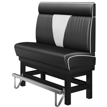 DINER VEGAS 1 | Restaurantsofa i diner stil | B: H 120 x 153 cm | V quilting | Svart | lær