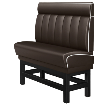DINER 1 | Hög diner soffa | B:H 140 x 153 cm | Randig | Brun | Läder