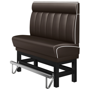 DINER 1 | Hög diner soffa | B:H 140 x 153 cm | Randig | Brun | Läder