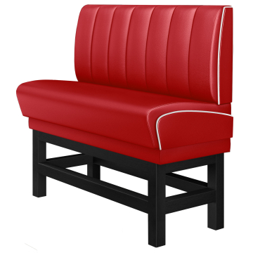 DINER 1 | Hög diner soffa | B:H 160 x 133 cm | Randig | Röd | Läder