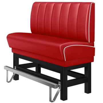 DINER 1 | Hög diner soffa | B:H 160 x 133 cm | Randig | Röd | Läder