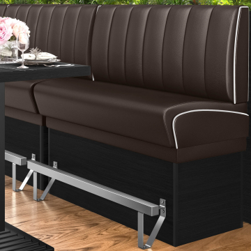 DINER 2 | Hög diner soffa | B:H 180 x 133 cm | Randig | Brun | Läder