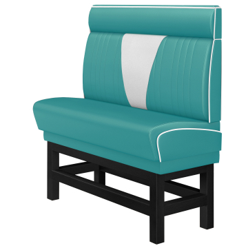 DINER VEGAS 1 | Høy restaurantsofa i diner stil | B: H 200 x 153 cm | V quilting | Turkis | lær