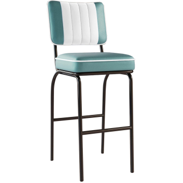 DINER | Hoker barowy Diner | Turkusowy | Skóra