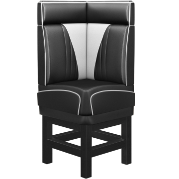 DINER VEGAS 1 | Banco esquinero American Diner | Ancho:Alto 64 x 133 cm | Acolchado en V | Negro | Cuero