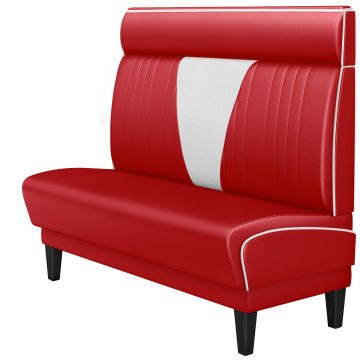 DINER VEGAS 1 | Banquette de dîner américain | L:H 100 x 123 cm | Patchwork en V | Rouge | Cuir