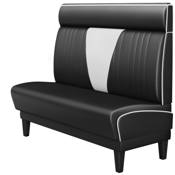 DINER VEGAS 1 | Banquette de dîner américain | L:H 180 x 123 cm | Patchwork en V | Noir | Cuir