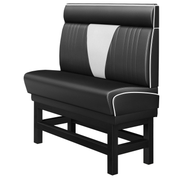 DINER VEGAS 1 | Høy restaurantsofa i diner stil | B: H 160 x 153 cm | V quilting | Svart | lær