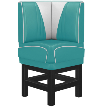 DINER VEGAS 1 | Restaurantsofa hjørne i Amerikansk diner stil | B: H 64 x 133 cm | V quilting | Turkis | lær