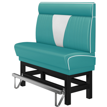 DINER VEGAS 1 | Restaurantsofa i diner stil | B: H 200 x 153 cm | V quilting | Turkis | lær