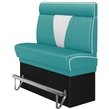 DINER VEGAS 2 | Amerikaanse Diner Zitbank | B:H 120 x 153 cm | V-quilten | Turquoise | Leer