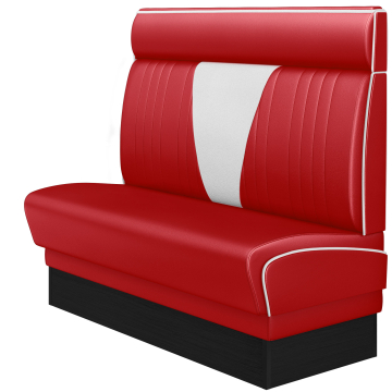 DINER VEGAS 2 | Amerikaanse Diner Zitbank | B:H 140 x 123 cm | V-quilten | Rood | Leer
