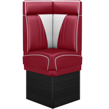 DINER VEGAS 2 | Diner Corner Booth | W:H 64 x 153 cm | V-quilting | Red | Leather